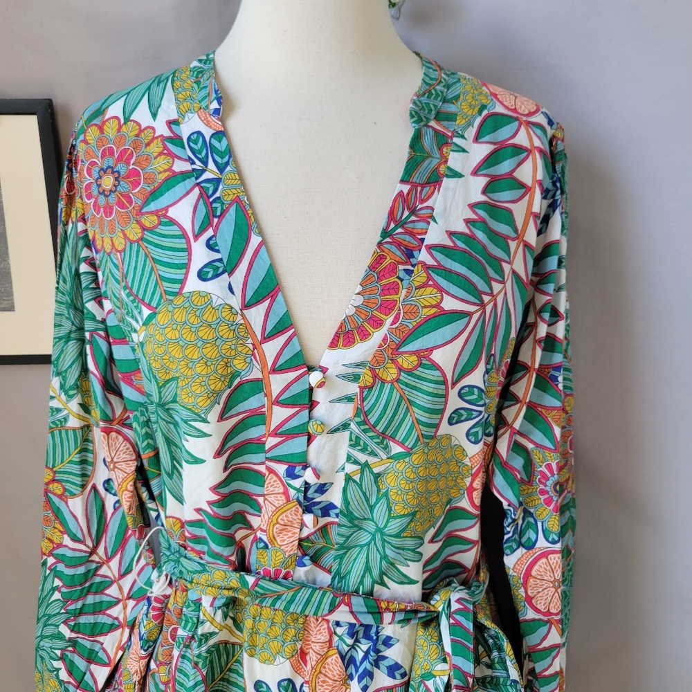 Boden Notch Neck Floral Dress US 16/18 L - Picture 4 of 16